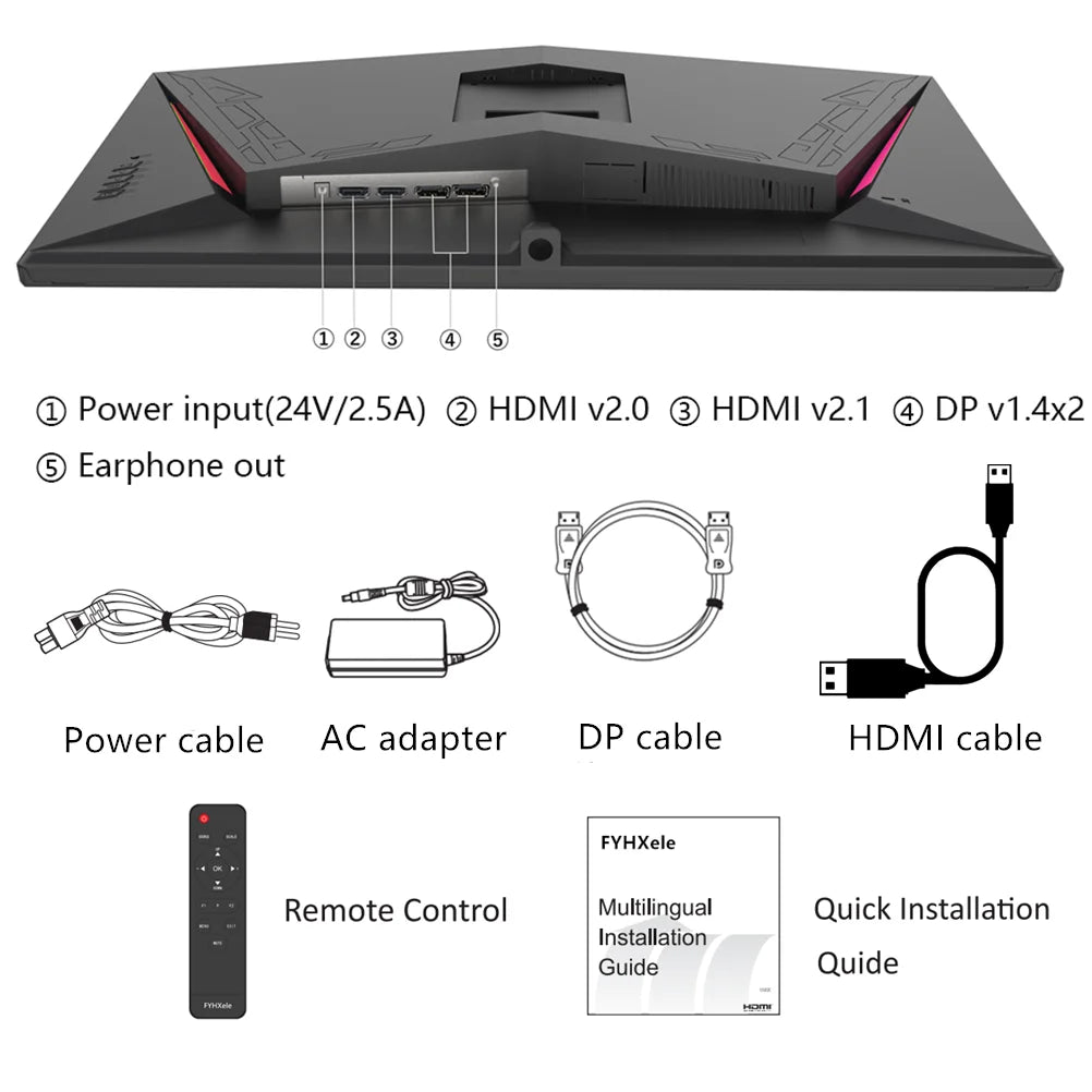 FYHXele 28" 4K 144Hz PC Gaming Monitors  IPS Panel Type C LCD Display 1ms FreeSync G-Sync HDR400 DP HDMI 2.1 With KVM Function