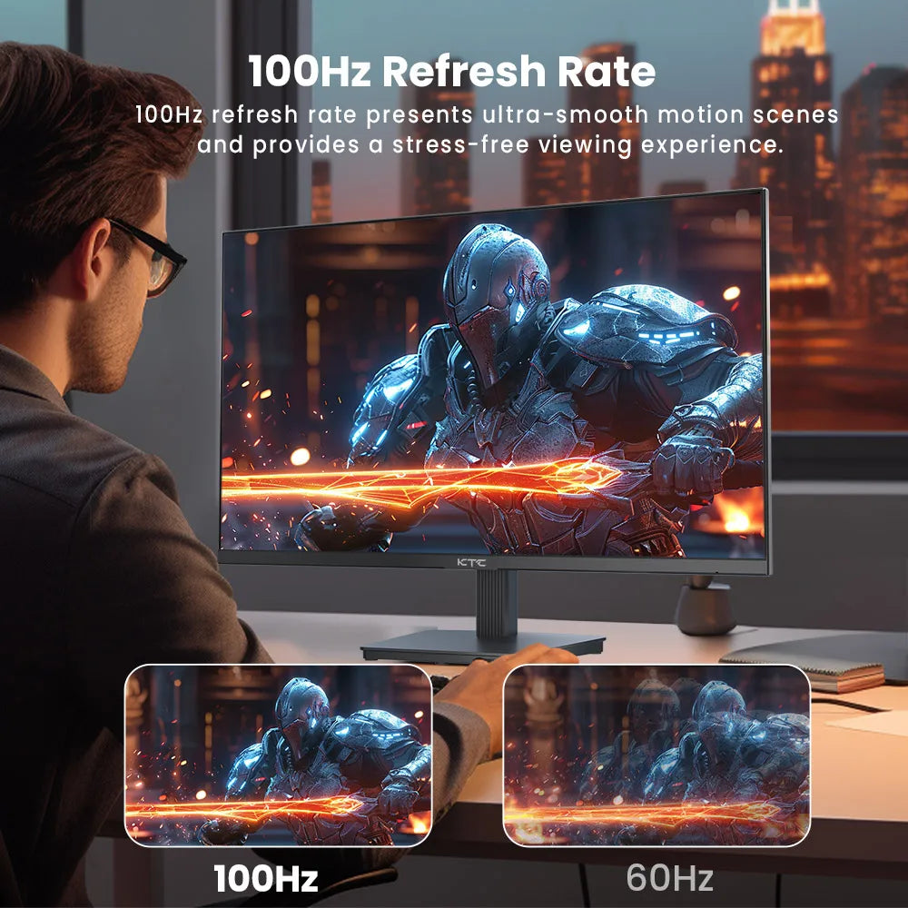 KTC H27T27 Gaming Monitor, 27" 2560x1440 IPS Screen, 100Hz Refresh Rate, HDR10 1ms Response Time,  Low Blue Light & Flicker-Free
