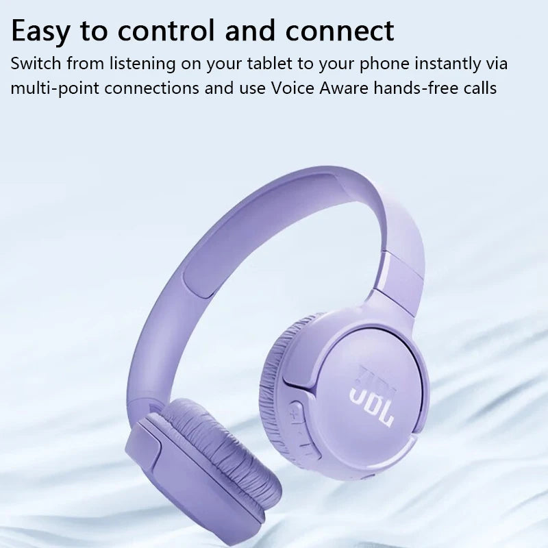 JBL Tune 520BT Wireless On-Ear Headphones T520BT Bluetooth 5.3/Hands-Free Support APP Deep Bass Foldable Headset With Mic T520