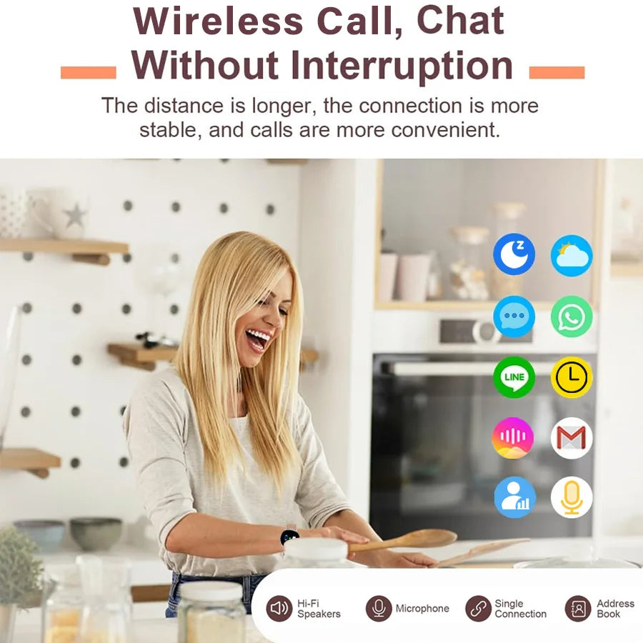 Women's Smart Watch 1.20 Inch Fitness Tracker Heart Rate Blood Pressure Monitor Period Tracking Compatible with Android iPhone