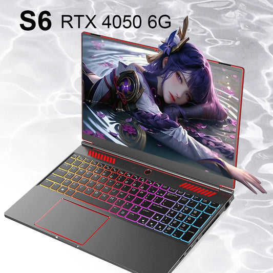 S6 16.1 Inch Gaming Laptop RTX 4050 6G Intel Core i9-12900H i5-12450H windows 11 pro Max 64GB 2*DDR5 2*M.2 4TB office computer