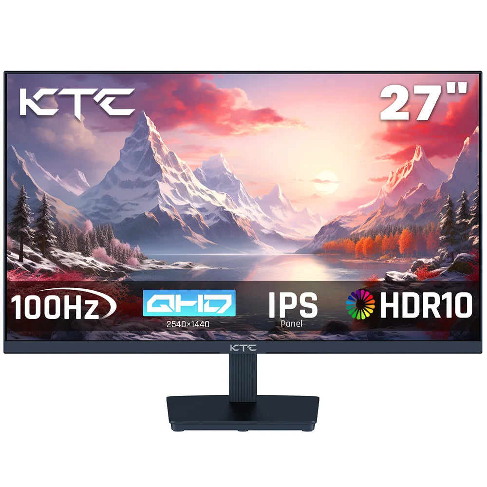 KTC H27T27 Gaming Monitor, 27" 2560x1440 IPS Screen, 100Hz Refresh Rate, HDR10 1ms Response Time,  Low Blue Light & Flicker-Free