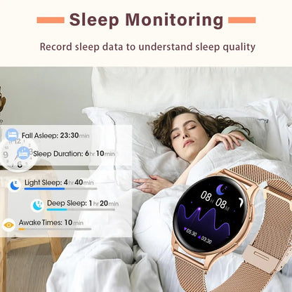 Women's Smart Watch 1.20 Inch Fitness Tracker Heart Rate Blood Pressure Monitor Period Tracking Compatible with Android iPhone