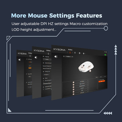Kysona Aztec Red Wireless Gaming Mouse PAW3395 55g Ultra-Light 26000DPI 6 Buttons 90 Million Optical Computer Mice For Laptop PC