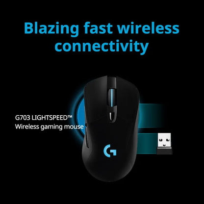 Logitech G703hero Esports Eat Chicken Macro RGB Backlit Computer Game Lol/cf Wireless Charging Mouse