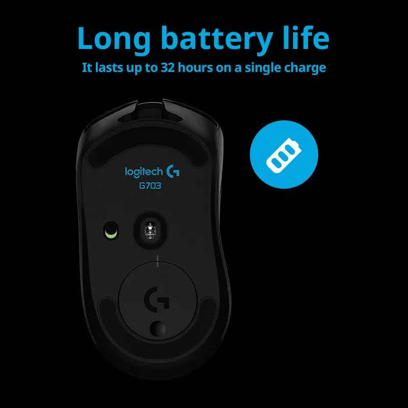 Logitech G703hero Esports Eat Chicken Macro RGB Backlit Computer Game Lol/cf Wireless Charging Mouse